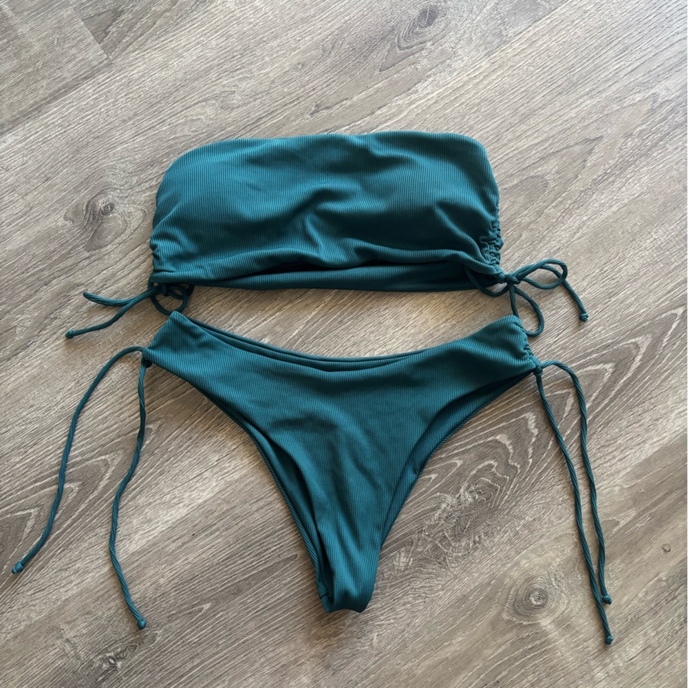 Teal Women's Tie-Side Bikini Set